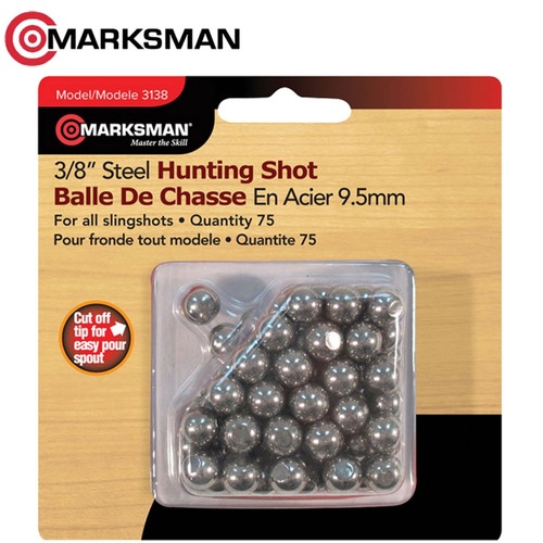 Marksman 3/8 Steel Hunting  Sling Shot Ammo75 pk