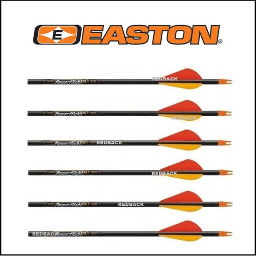 12 Easton Powerflight Arrows made with feathers