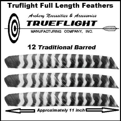 Truflight Full Length Barred Feathers 12pk