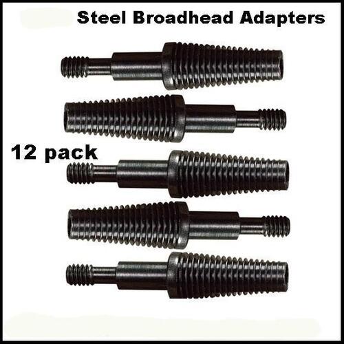 Steel Broadhead Adapters 5/16 Screw-In 100gr Long 12pk