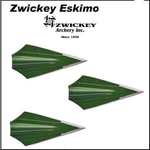 Zwickey Eskimo 2-Blade Glue-On Broadheads 3 pack