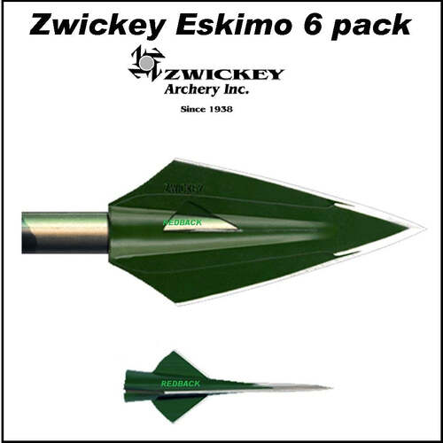 Zwickey Eskimo 4-Blade Glue-On Broadheads 6 pack